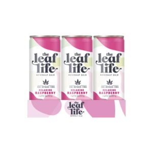 12x Leaf Life 15mg Cbd Relaxing Raspberry Soft Drink 250ml