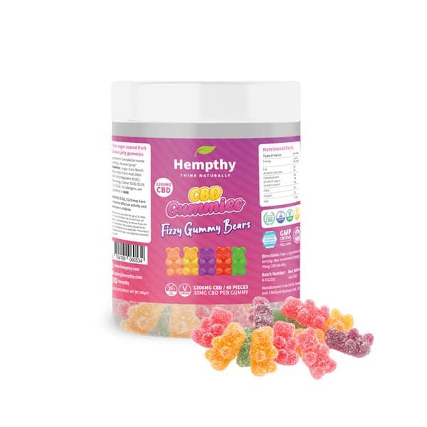 Hempthy 1200mg Cbd Fizzy Gummy Bears – 40 Pieces