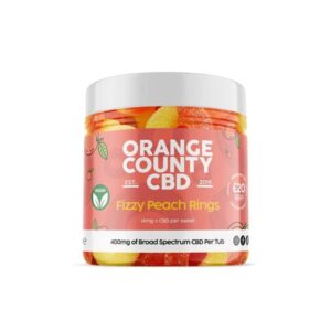 Orange County Cbd 400mg Cbd Fizzy Peach Rings – Small Tub