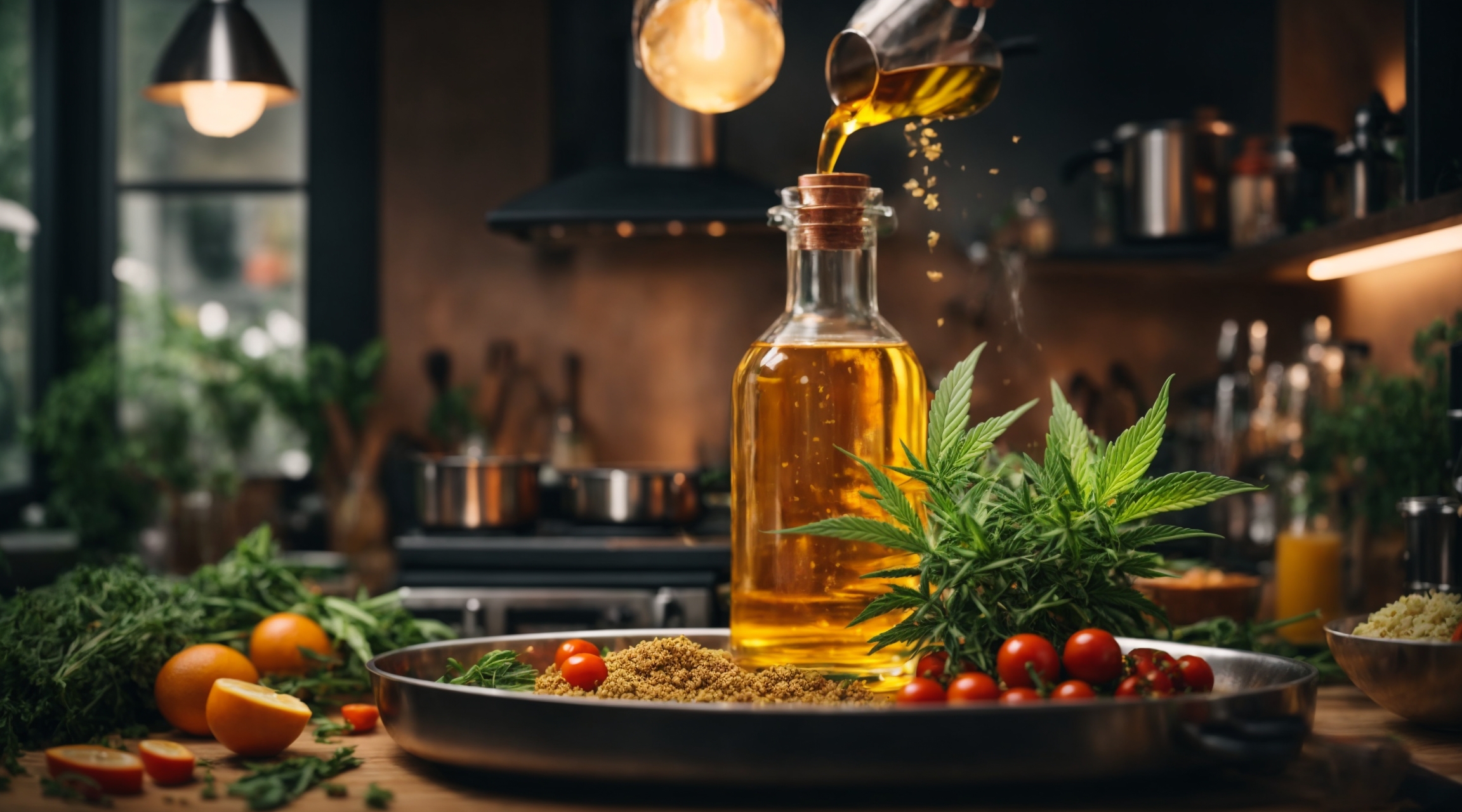 Cooking with CBD Oil in a modern kitchen